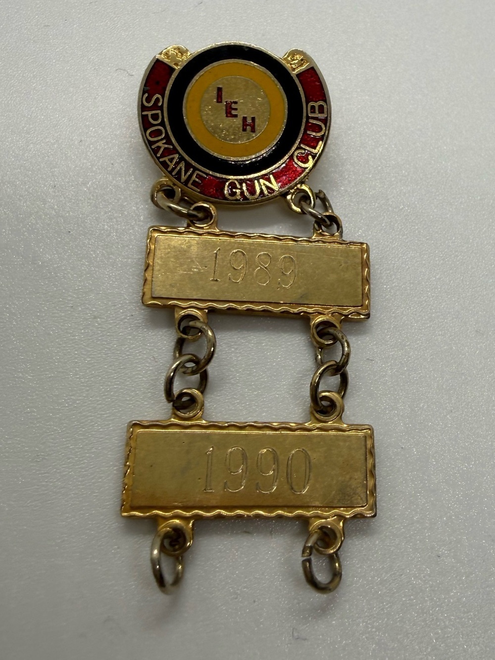 Vintage Spokane Gun Club 1989 1990 Dangle Membership Pin